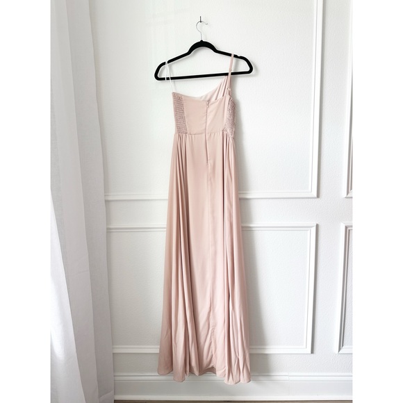 NEW Show Me Your Mumu Shannon One-Shoulder Chiffon Maxi Dress Dusty Blush Crisp - Picture 7 of 11